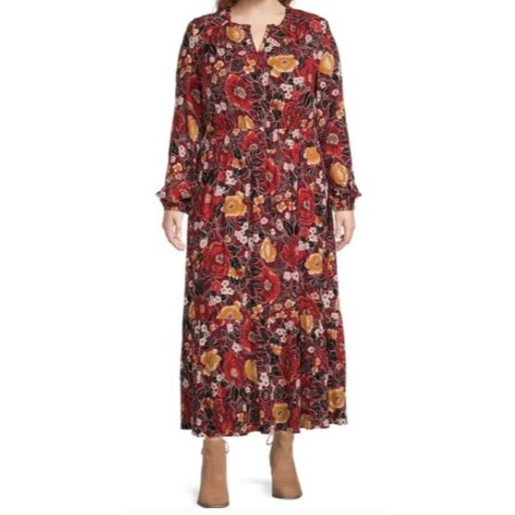 Nurture by Westbound NEW Floral Maxi Tiered Boho Dress Plus Size 2X Multicolor - Picture 1 of 13